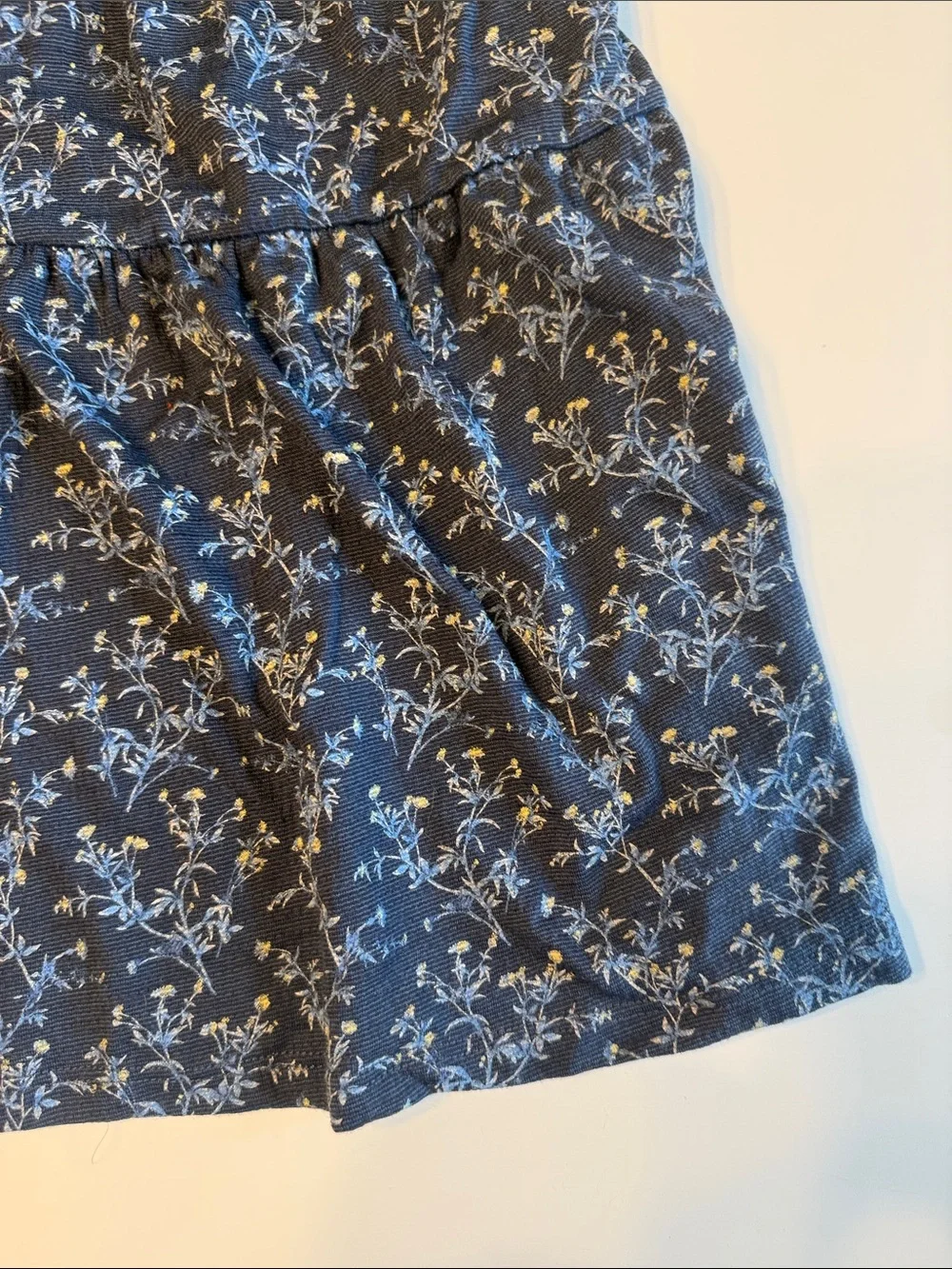 Matilda Jane Navy Floral Button-Up Tiered Dress with Yellow Accents